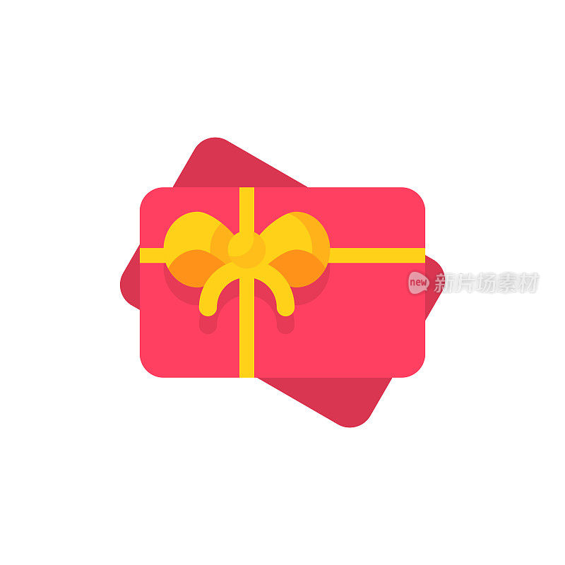 Gift Card Flat Icon. Pixel Perfect. For Mobile and Web.